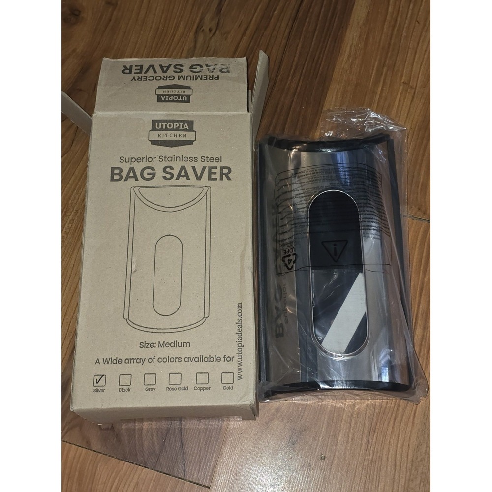 Utopia Kitchen Stainless Steel Grocery Bag Holder Wall Mount Dispenser Silver